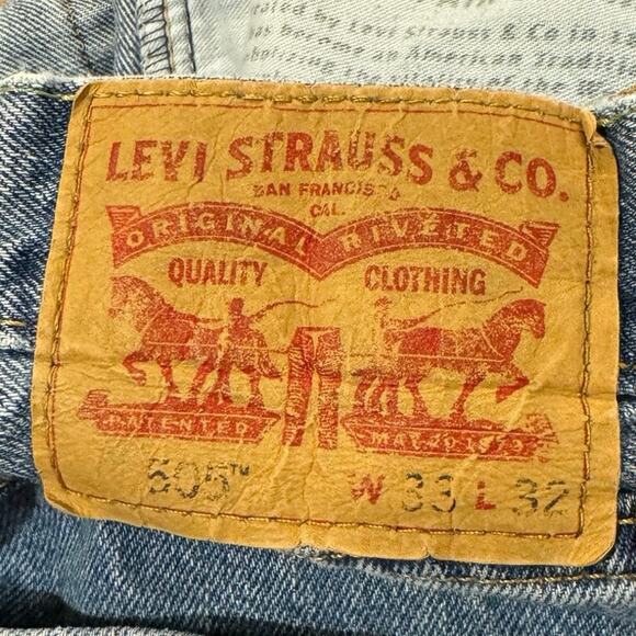 Levi's 505 Jeans Men 33 x 32 Relaxed Straight Leg light Wash Denim - Picture 5 of 8